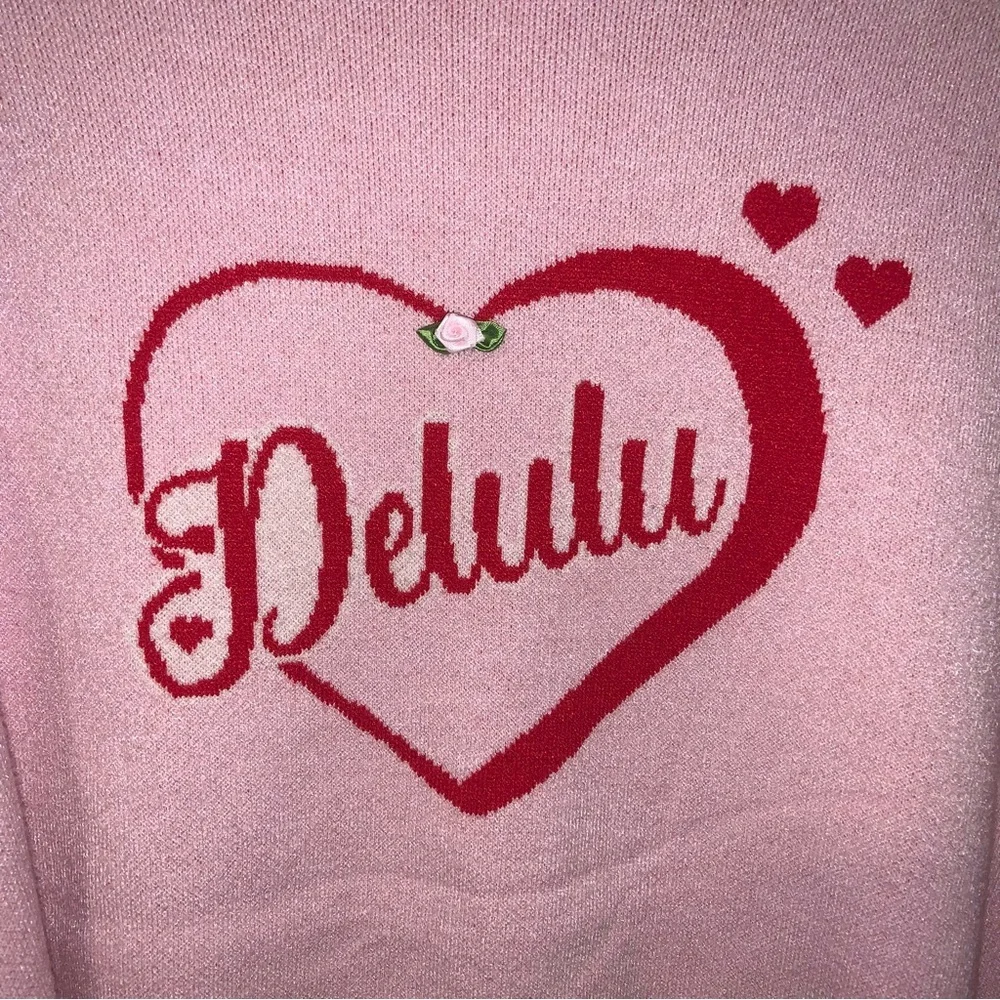 NWT PINK “DELULU” SWEATER SIZE XL - Picture 3 of 7